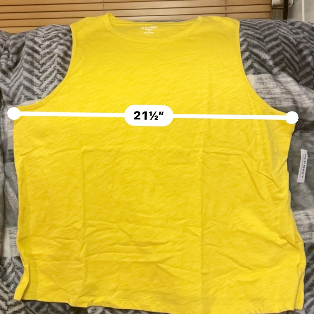 Old Navy Yellow Sleeveless Crew Neck Tank Top XL NWT - Picture 7 of 8